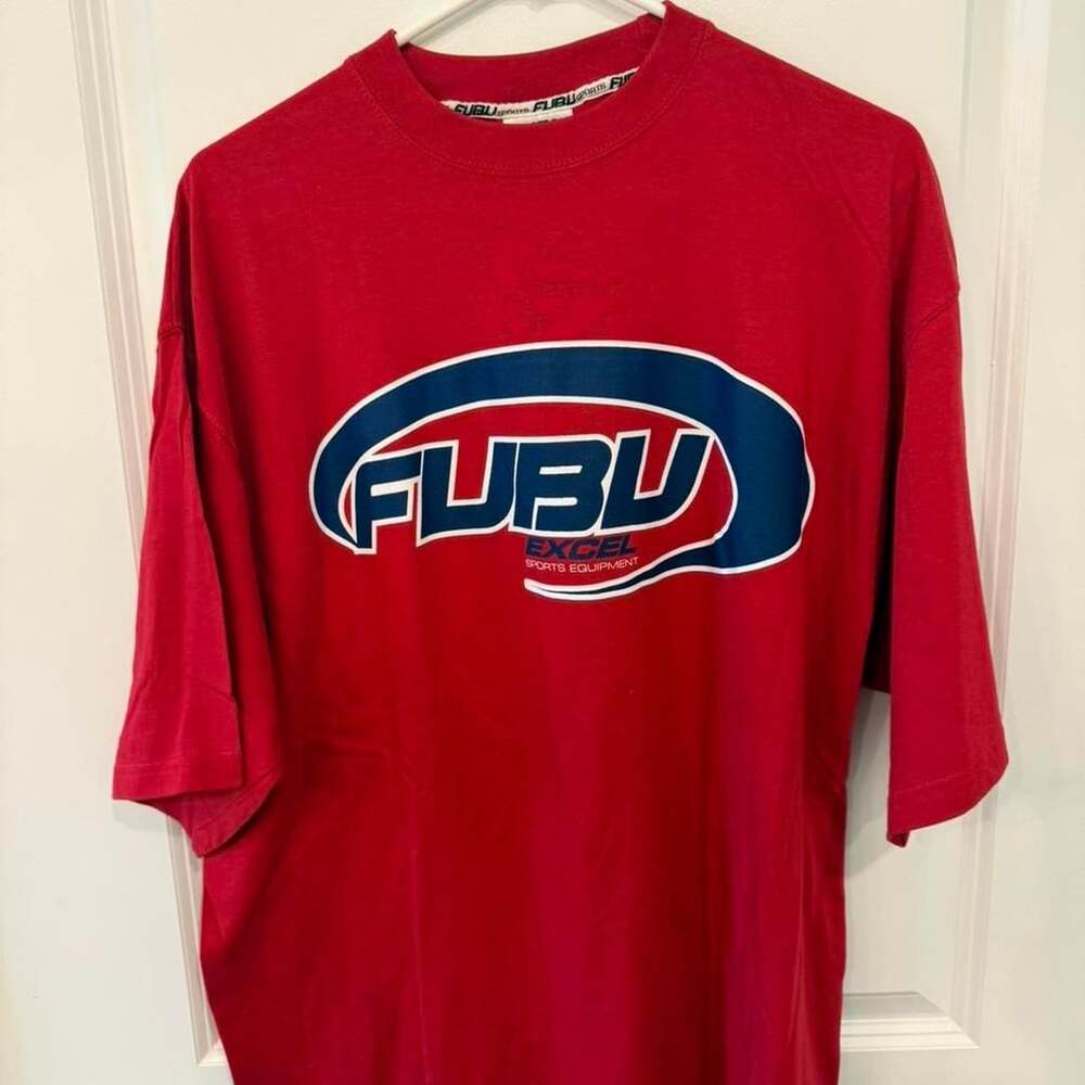 FUBU Excel Sports Equipment T-Shirt Red Graphic Tee